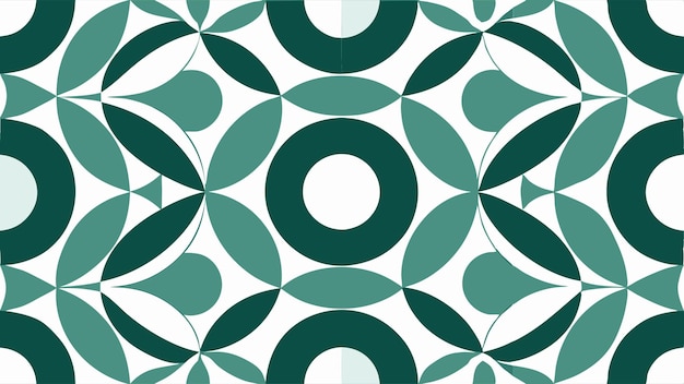 a pattern of green leaves with a circle and the letter o in the middle