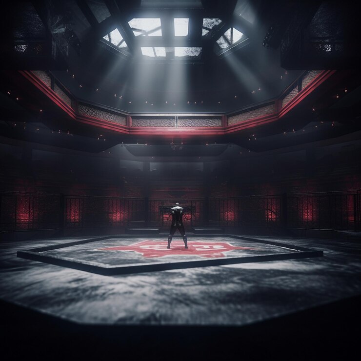 Foto a person standing in a dark room with the word " h " on the bottom.