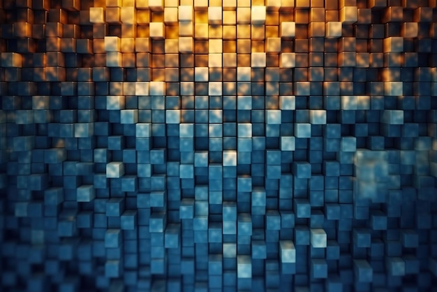 A photo of a wall made up of cubes Generative AI image
