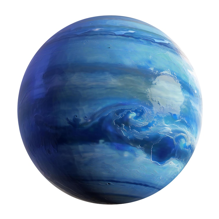 a planet with a blue sky and clouds on it