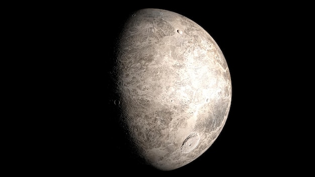 a planet with the name of the moon on it