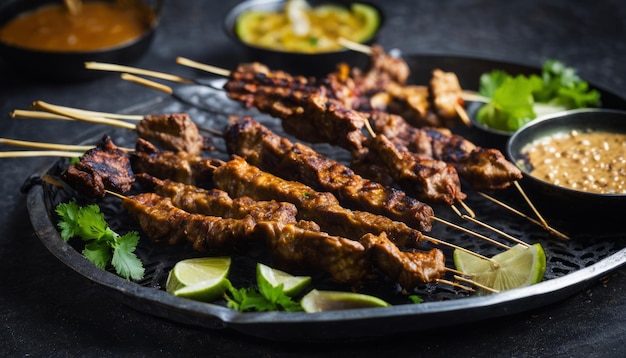 A plate of kebab with meat and vegetable toppings