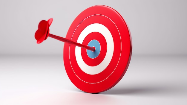 a red dart hitting a target