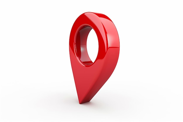 a red map with a pin pointing to the right