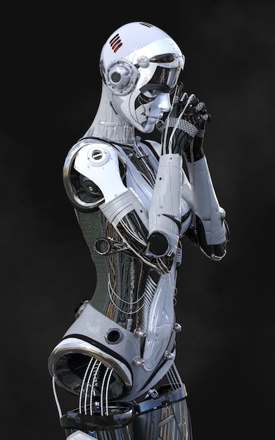 A robot with a face that says'robot'on it