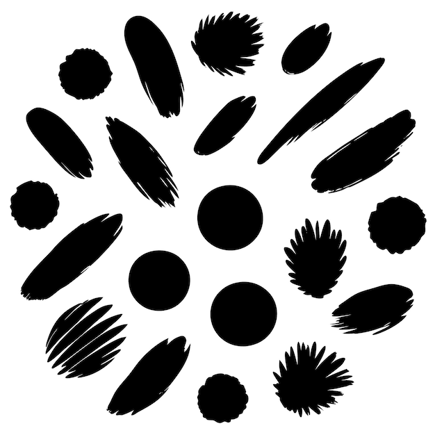 a set of sketch pencil brushes shape vector silhouette art isolated on a white background