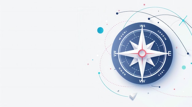 a simple compass illustration with clear lines ideal for navigation apps and travel services generative ai