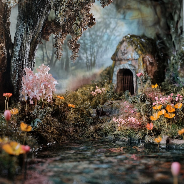 A spring with a little covered up natural life safehaven close by