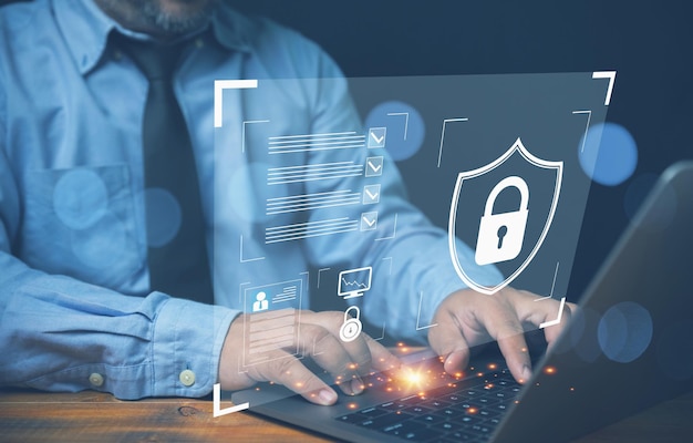 A user privacy security and protection against identity theft access In the future protection identity theft from the cyber world internet security technology cybersecurity concept