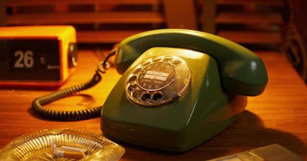 A wired phone in the office