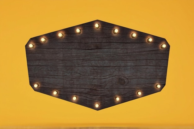 a wooden sign with lights on it that say quot x quot