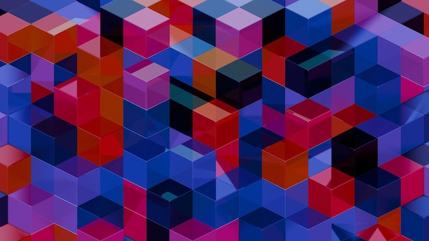 abstract 3d geometric pattern with colorful interlocking cubes