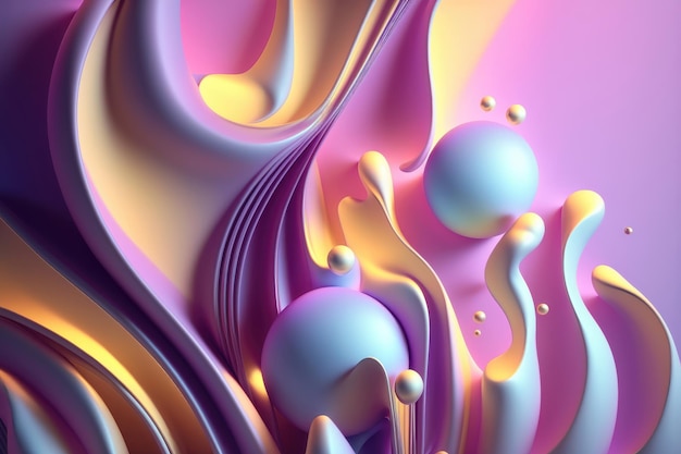 Abstract 3d holographic gradient drop liquid AI Generation