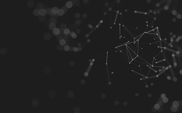 abstract background. molecules technology with polygonal shapes, connecting dots and lines. connection structure. big data visualization.