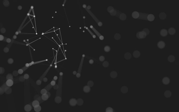 abstract background. molecules technology with polygonal shapes, connecting dots and lines. connection structure. big data visualization.
