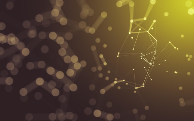 abstract background molecules technology with polygonal shapes connecting dots and lines connection structure big data visualization