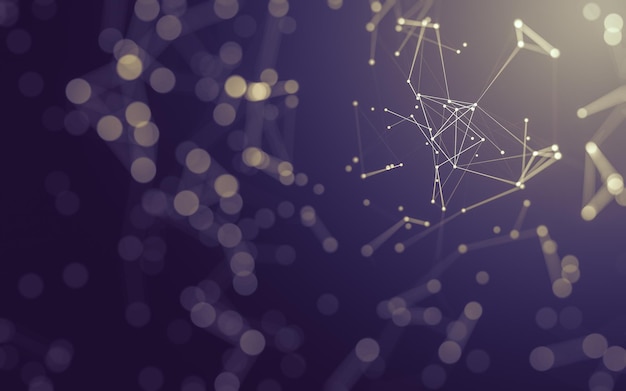 abstract background molecules technology with polygonal shapes connecting dots and lines connection structure big data visualization