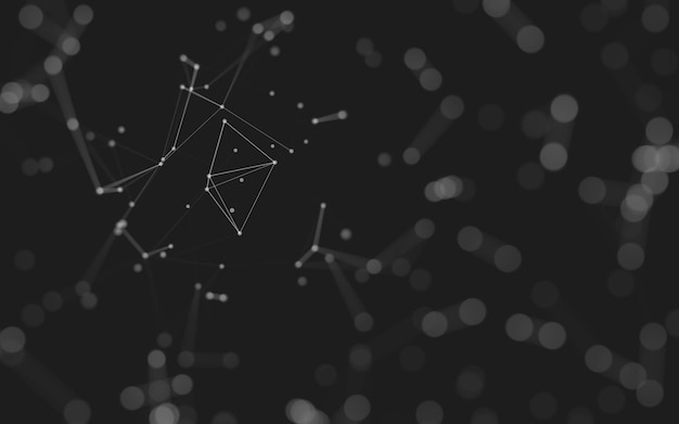 abstract background molecules technology with polygonal shapes connecting dots and lines connection structure big data visualization