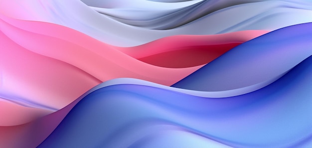 Abstract background of pink and blue waves with a white background generative ai