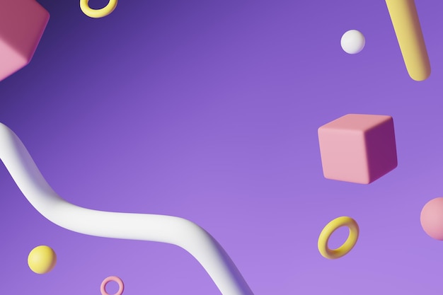 Abstract background with 3d colorful geometric shapes