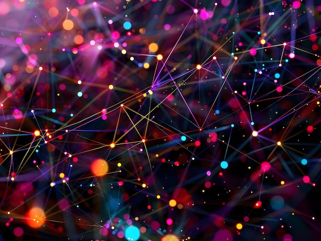 Abstract Background with Colorful Lines and Lights