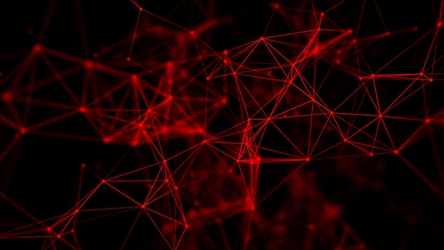 Abstract background with connecting dots and lines Network connection structure 3D rendering