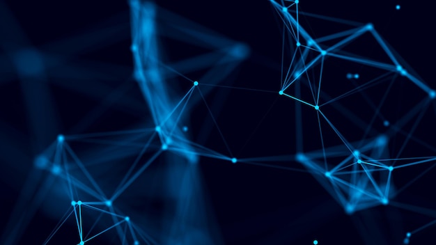 Abstract background with connecting dots and lines Network connection structure 3D rendering