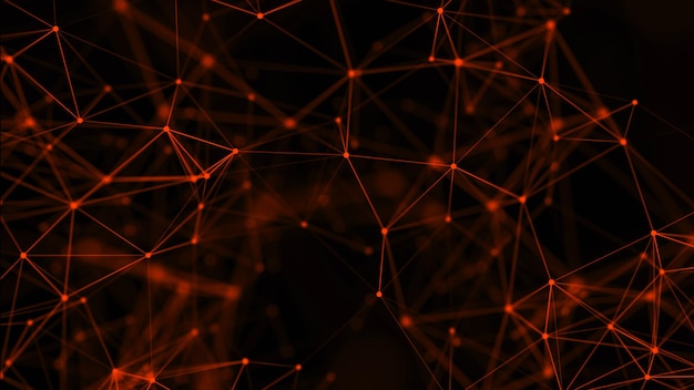 Abstract background with connecting dots and lines Network connection structure 3D rendering