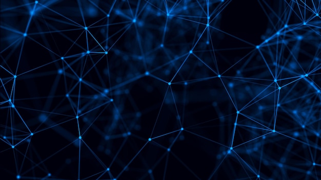 abstract background with connecting dots and lines network connection structure 3d rendering