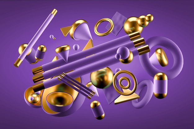Abstract background with elements 3d illustration