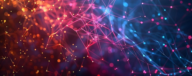 abstract background with glowing lines and dots