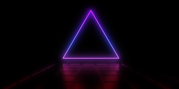 abstract background with neon triangle