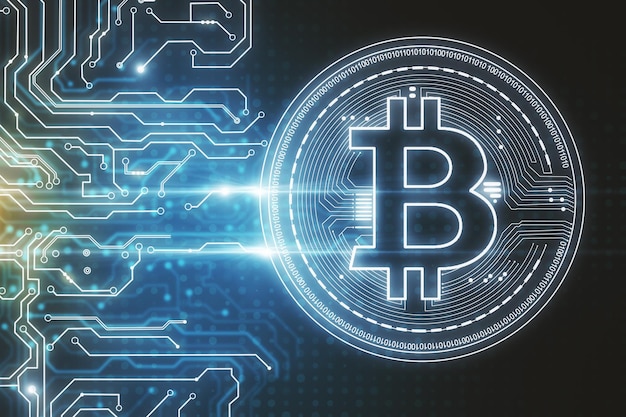 Abstract bitcoin background Cryptocurrency finance ecommerce and payment concept 3D Rendering