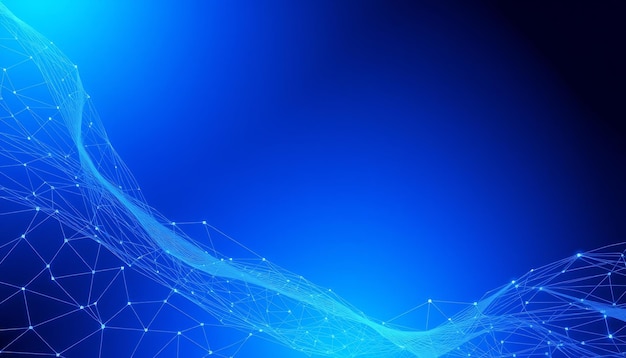 abstract blue digital network with glowing lines