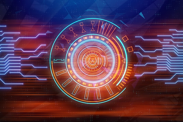 abstract circuit board and button