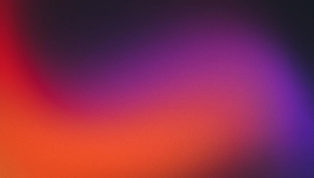 Abstract colors gradient background red orange purple blurred wave on dark grain texture effect copy space