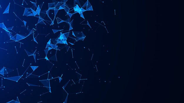 abstract digital blue background plexus effect network connection structure science background 3d rendering