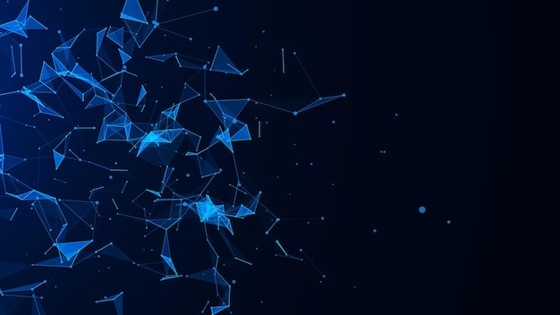 Abstract digital blue background Plexus effect Network connection structure Science background 3D rendering