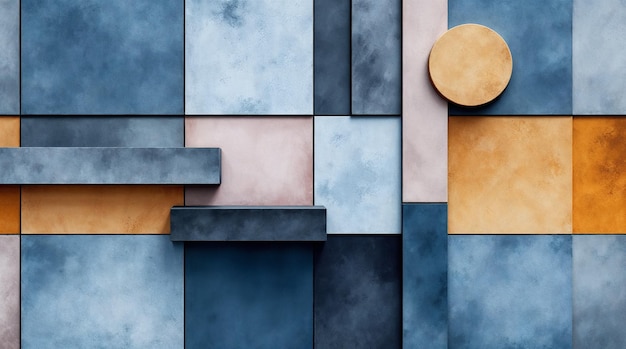 Abstract Geometric Composition with Color Blocks