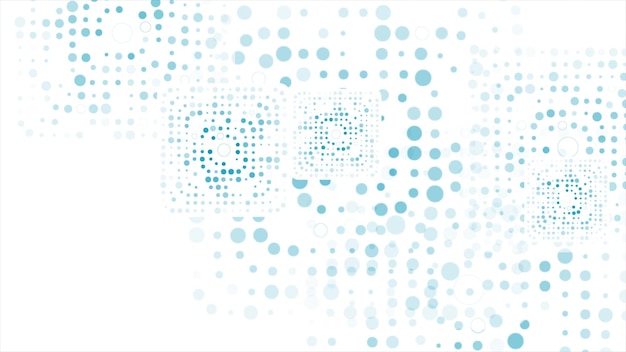 abstract geometric squares with blue halftone dots abstract background