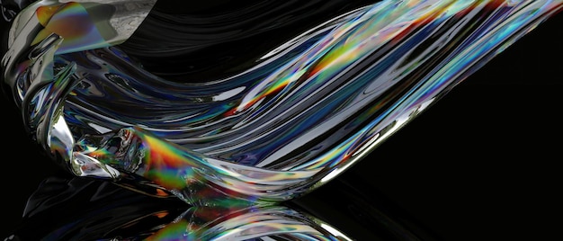 abstract gradient wave chromatic dispersion spectral effect 3d rendering
