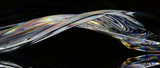 abstract gradient wave chromatic dispersion spectral effect 3d rendering