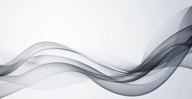 Abstract Gray Waves on a White Background