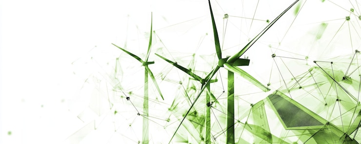 Foto abstract green energy grid on white background