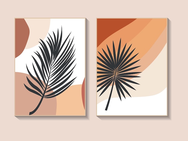 Abstract hand drawn Boho wall art minimal design