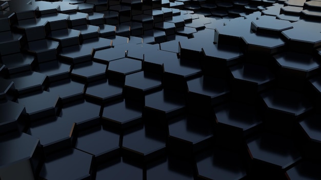 abstract hexagonal background futuristic technology concept 3d render illustration hex geometry