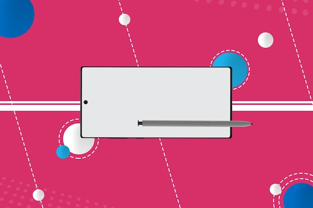 abstract horizontal mobile front side in pink background
