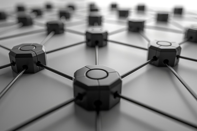Abstract network computing circular dots connected with colorful lines background wallpaper design images