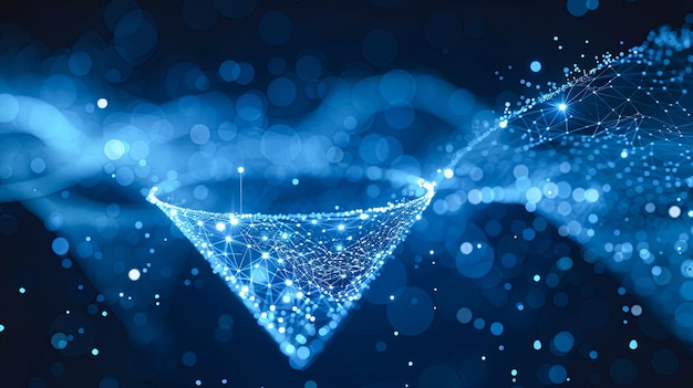 Abstract polygonal space low poly dark background with connecting dots and lines Connection structur