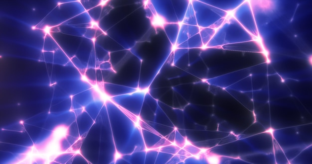 Abstract purple plexus lines triangles energy magical background
